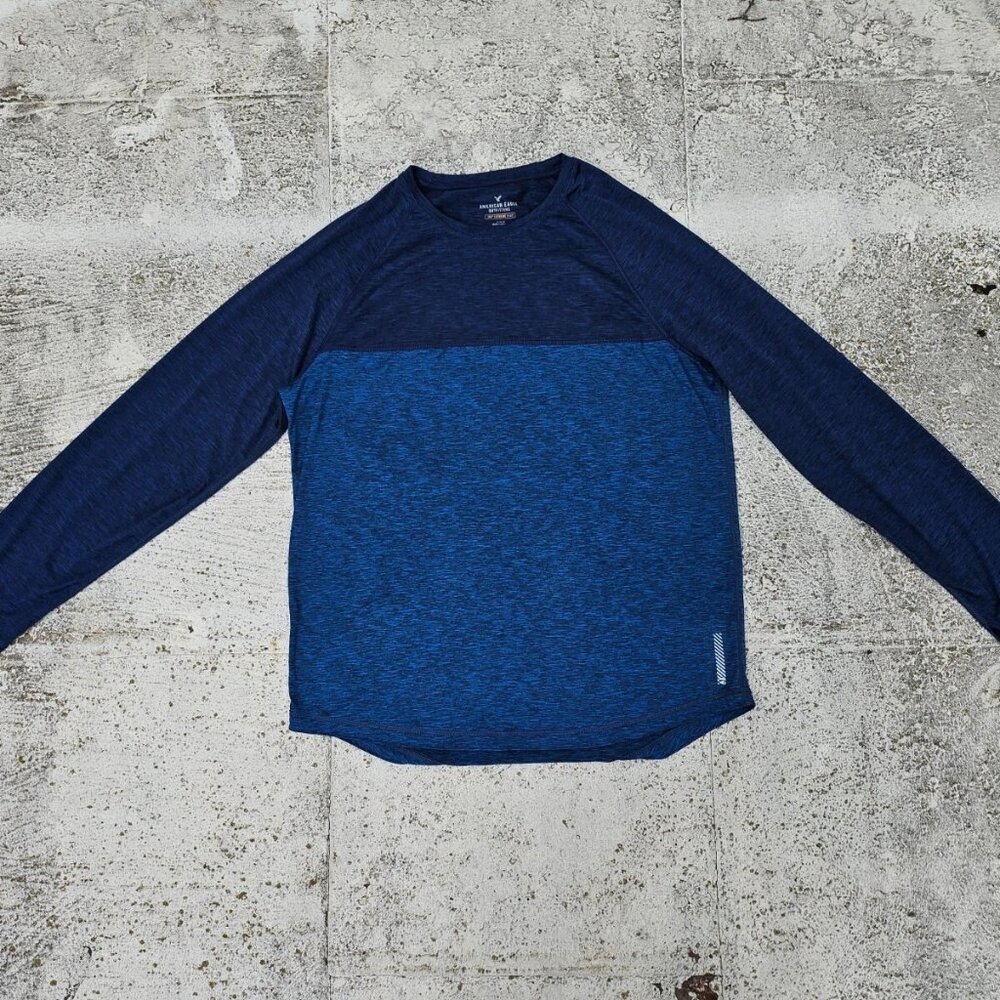 American Eagle Outfitters Men Shirt Athletic Crew Neck Long Sleeve Tee Size L/G